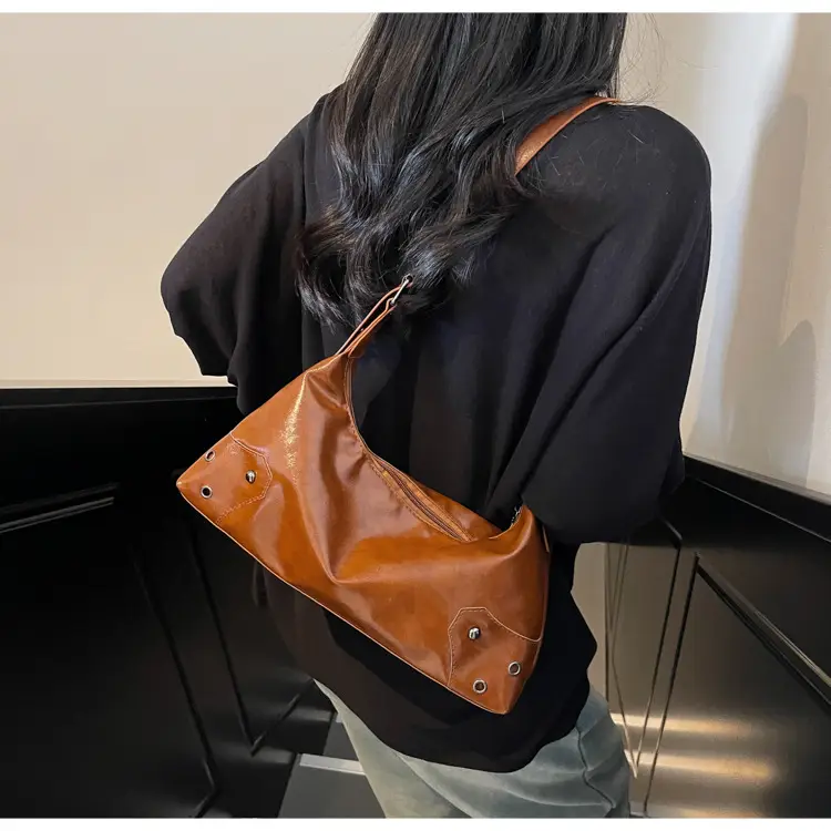 Vintage Maillard Shoulder Bag Women's Large Capacity Leather — feature 25