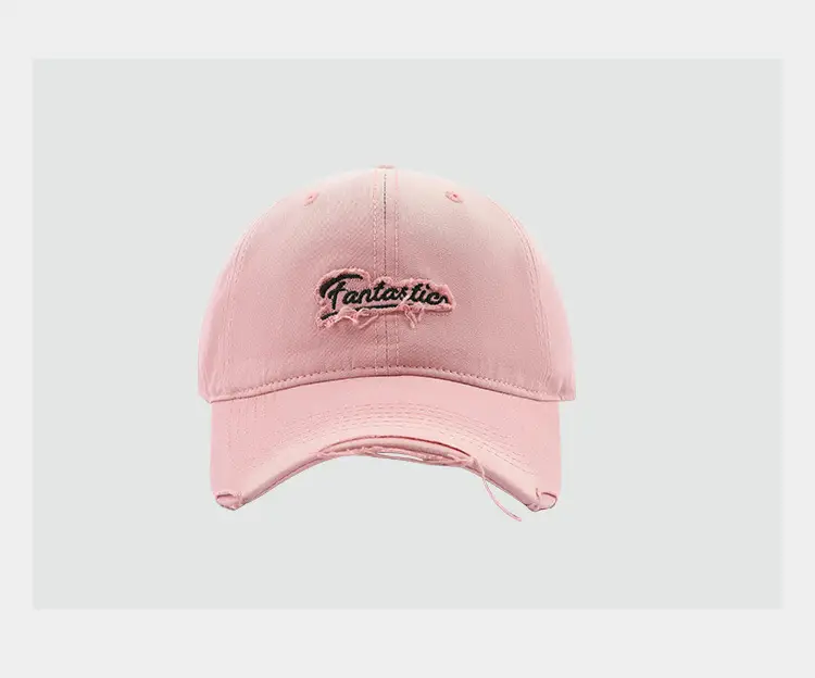 Pink Korean Ins Baseball Cap with Letter Embroidery — feature 10
