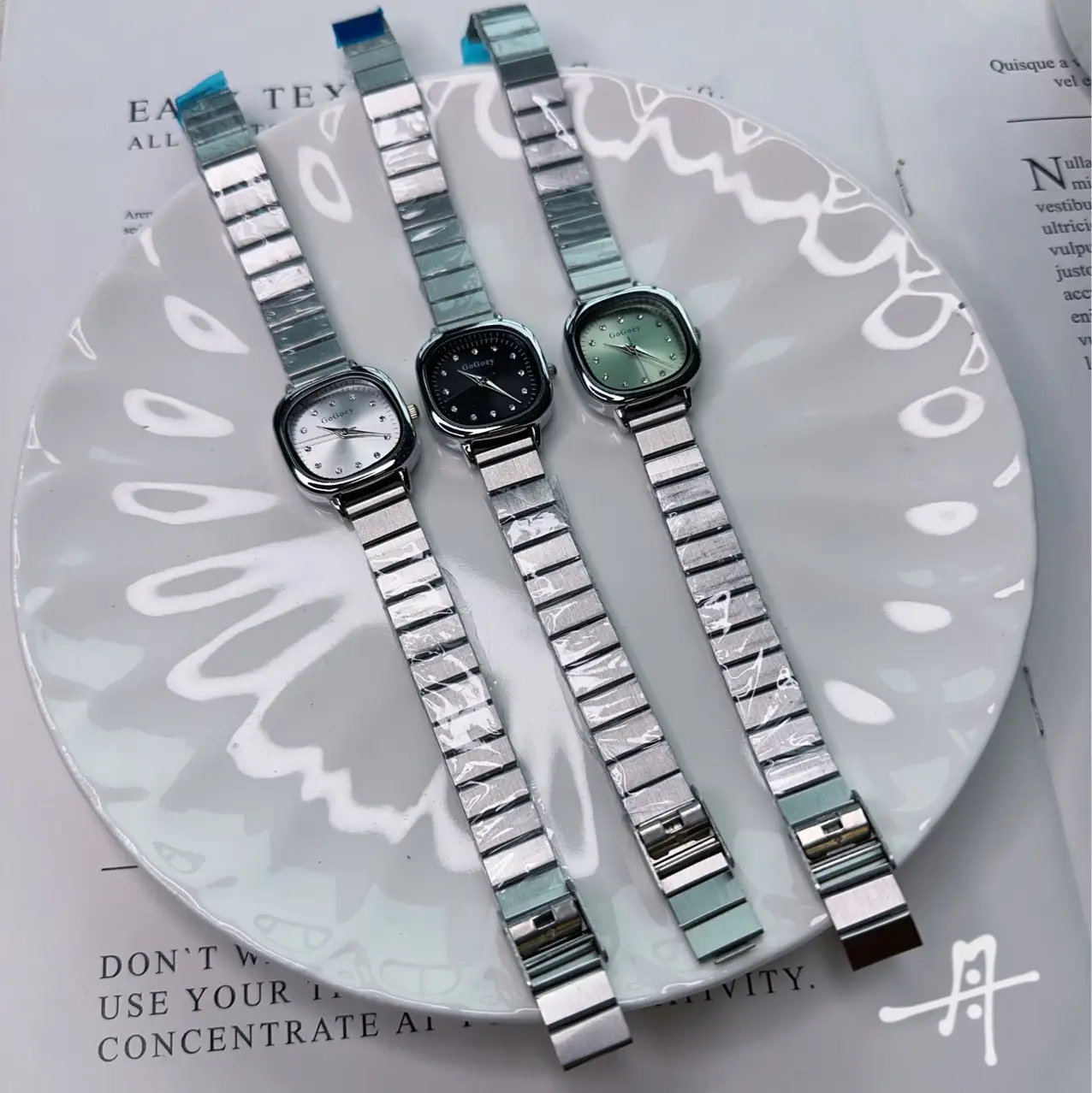 Ladies Steel Band Rhinestone Watch Small — feature 4