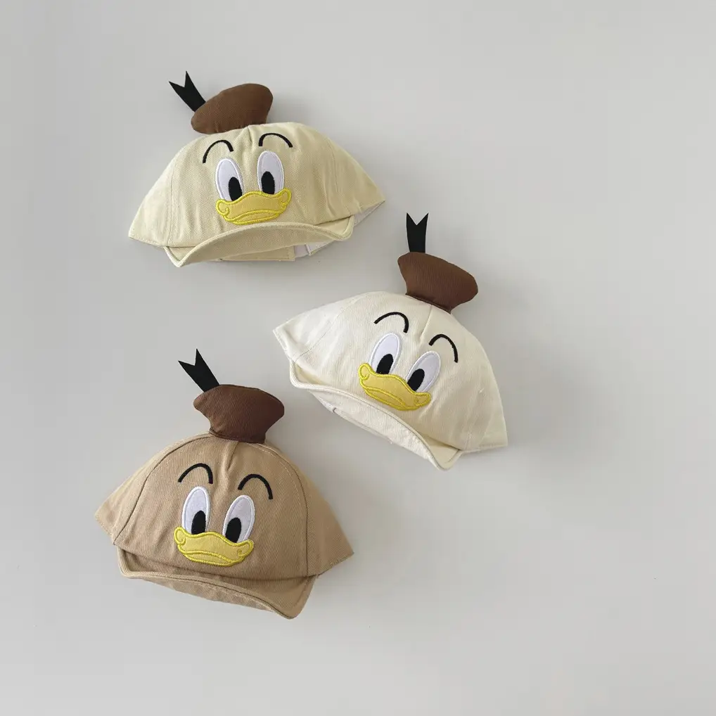 Girls Duckbill Hat Autumn Sunshade Cap Beige - Image 3