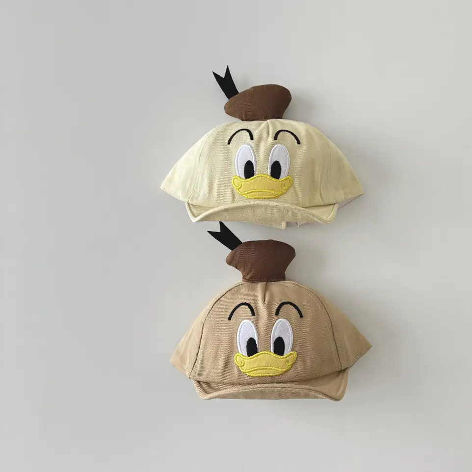 Girls Duckbill Hat Autumn Sunshade Cap Beige - Image 4