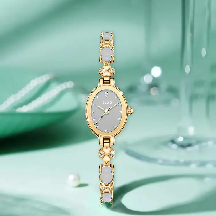Elegant Green Quartz Ladies Watch with Diamond Strap - Image 5