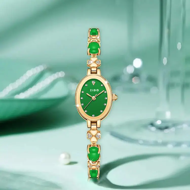 Elegant Green Quartz Ladies Watch with Diamond Strap — feature 5