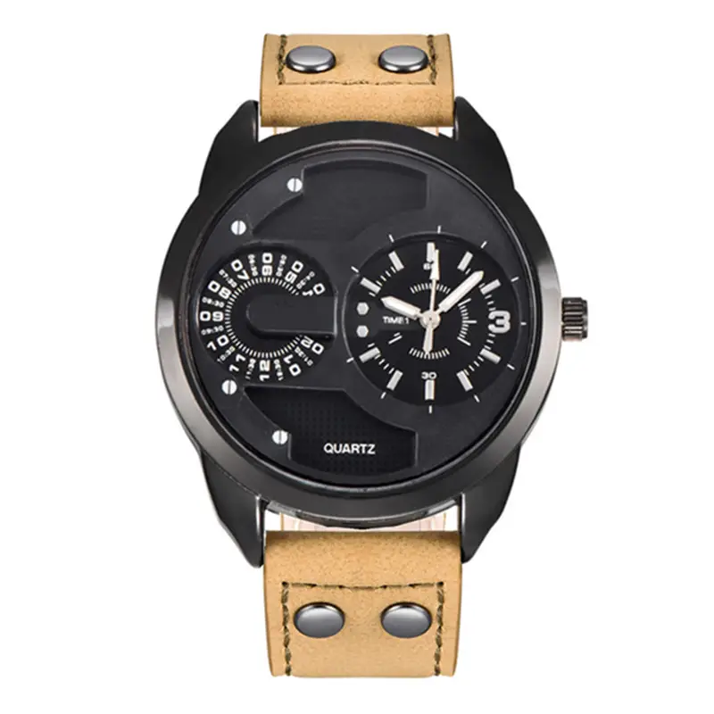 Men's Quartz Watch with Compass & Leather Strap - Image 11