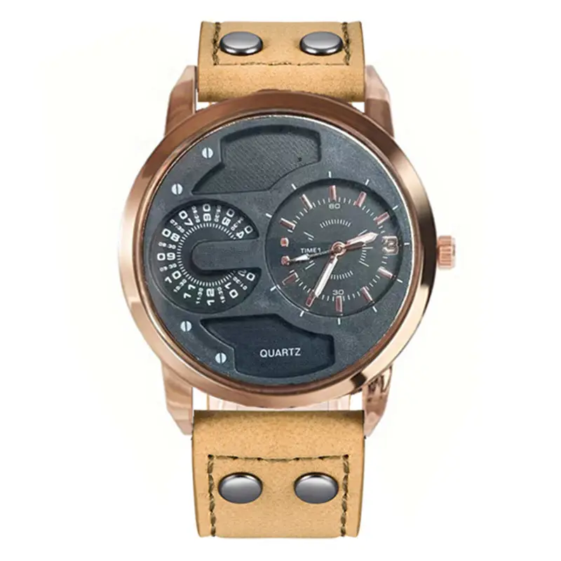 Men's Quartz Watch with Compass & Leather Strap - Image 12