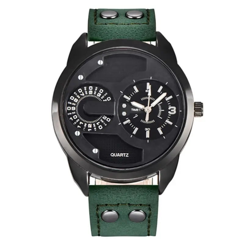 Men's Quartz Watch with Compass & Leather Strap - Image 16