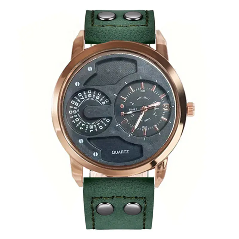 Men's Quartz Watch with Compass & Leather Strap - Image 17