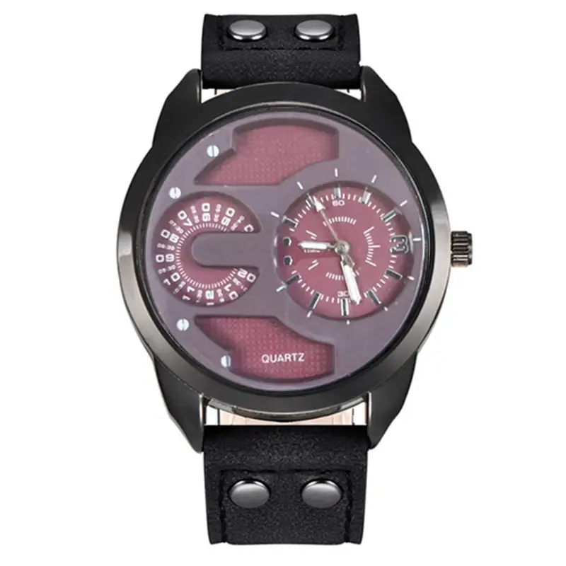 Men's Quartz Watch with Compass & Leather Strap - Image 4