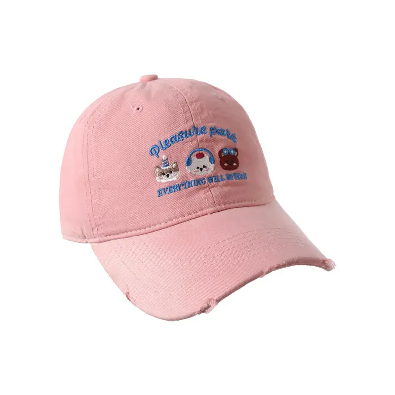 2025 Korean Style Cartoon Cap for Women White