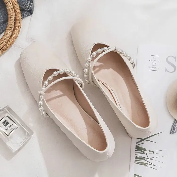 High-End Elegant High-Heeled Shoes for Women 2025 New Style Mary Jane Shoes Internet Celebrity Small Leather Shoes Thick Heel Flats with Skirt - Image 4