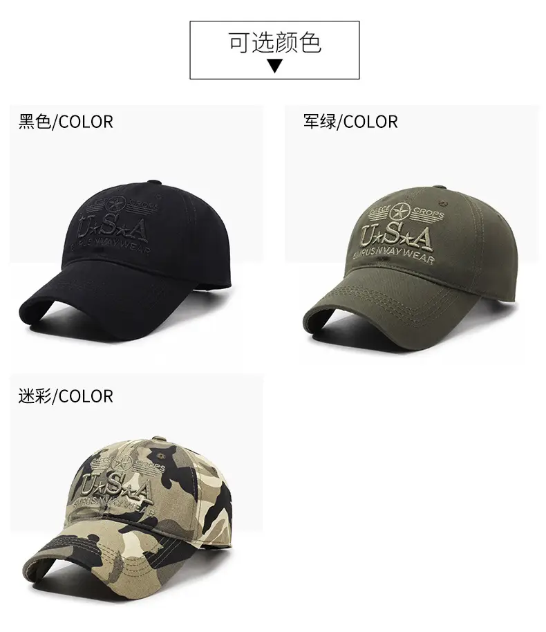 U.S.A. Camo Flat Cap Men's All Season — feature 7