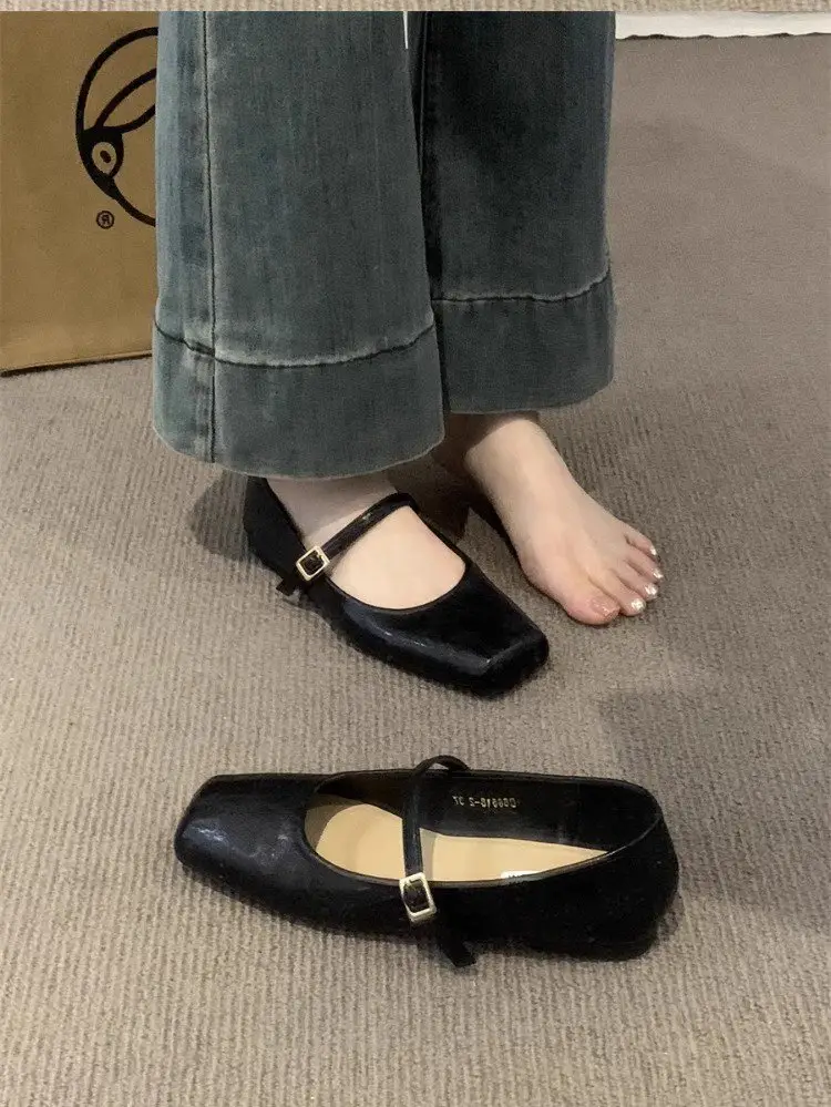 Mary Jane Women's Shoes 2025 Spring New Arrival Skirt French Low-Heeled Leather Shoes Flat Shoes Gentle Evening Shoes — feature 10