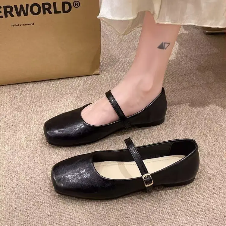 Mary Jane Women's Shoes 2025 Spring New Arrival Skirt French Low-Heeled Leather Shoes Flat Shoes Gentle Evening Shoes — feature 11