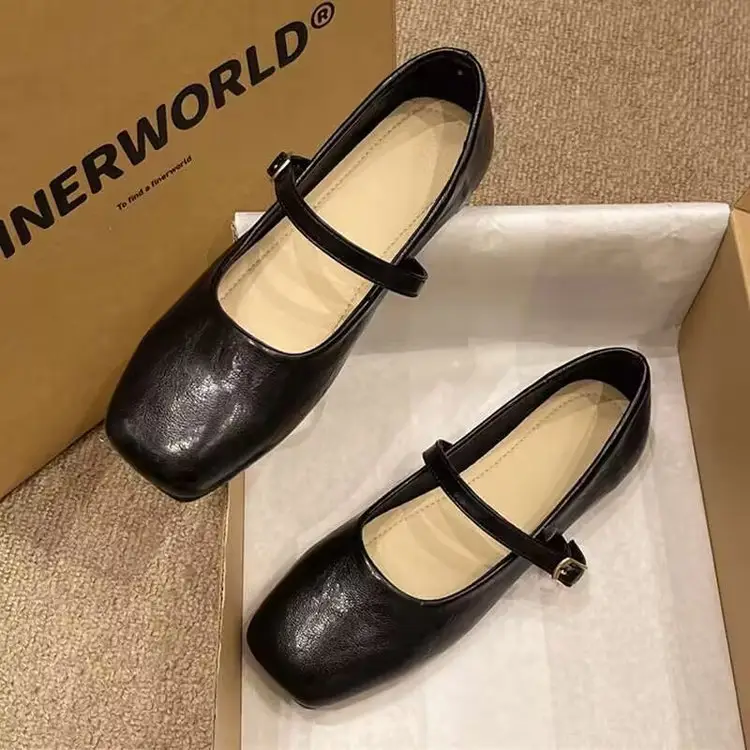 Mary Jane Women's Shoes 2025 Spring New Arrival Skirt French Low-Heeled Leather Shoes Flat Shoes Gentle Evening Shoes — feature 12