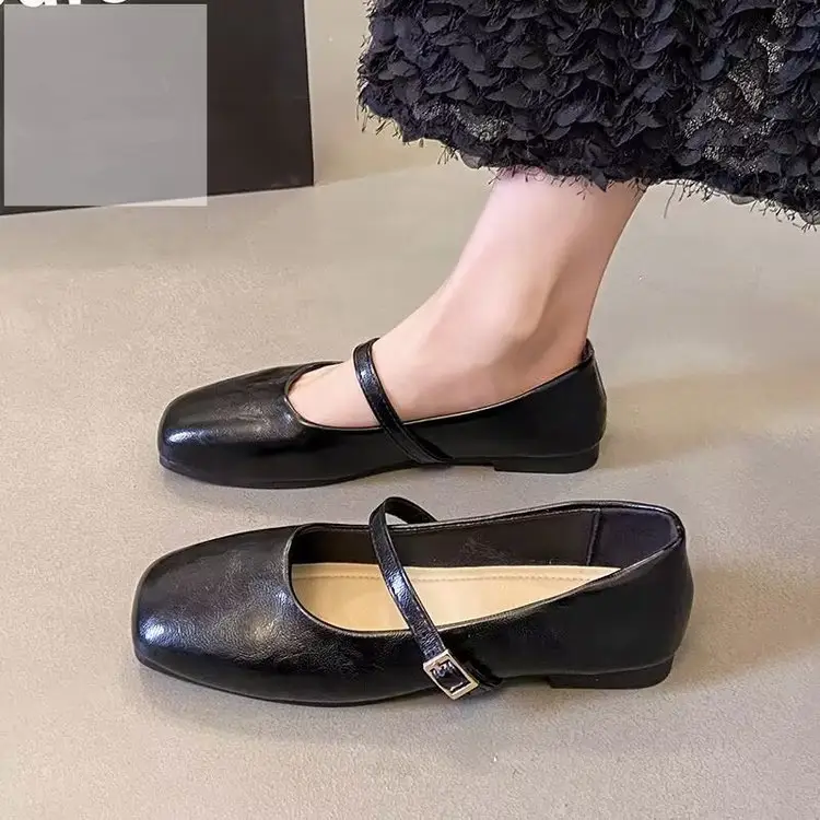 Mary Jane Women's Shoes 2025 Spring New Arrival Skirt French Low-Heeled Leather Shoes Flat Shoes Gentle Evening Shoes — feature 14