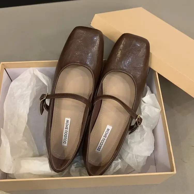 Mary Jane Women's Shoes 2025 Spring New Arrival Skirt French Low-Heeled Leather Shoes Flat Shoes Gentle Evening Shoes — feature 15