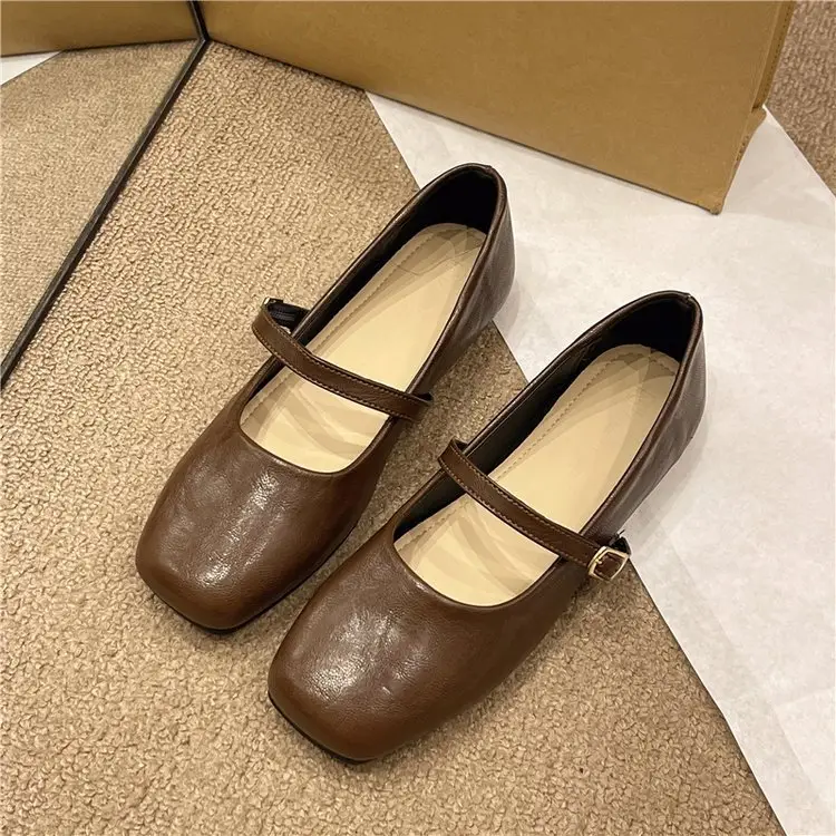 Mary Jane Women's Shoes 2025 Spring New Arrival Skirt French Low-Heeled Leather Shoes Flat Shoes Gentle Evening Shoes — feature 16