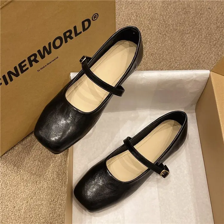 Mary Jane Women's Shoes 2025 Spring New Arrival Skirt French Low-Heeled Leather Shoes Flat Shoes Gentle Evening Shoes — feature 17