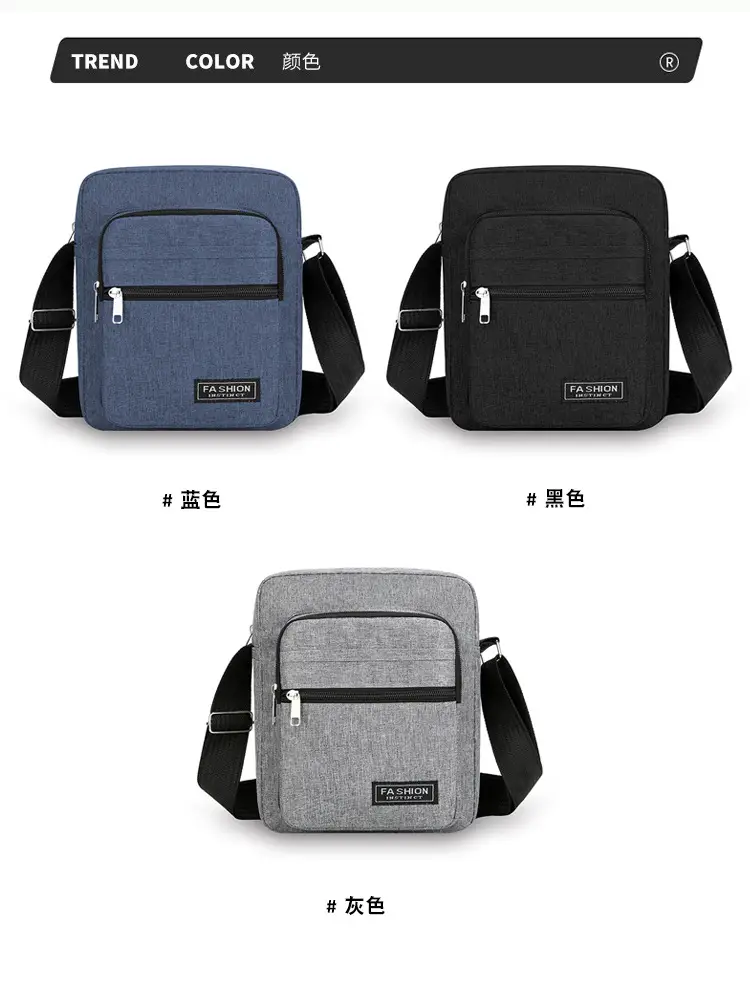 Men's Blue Multi-Layer Waterproof Shoulder Bag — feature 12