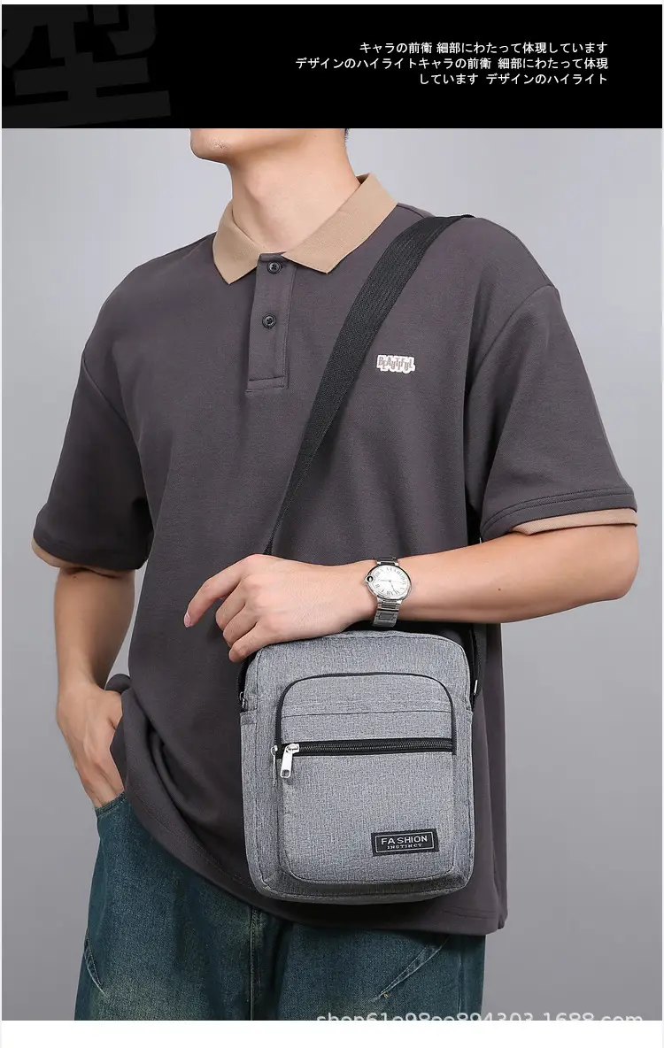 Men's Blue Multi-Layer Waterproof Shoulder Bag — feature 14
