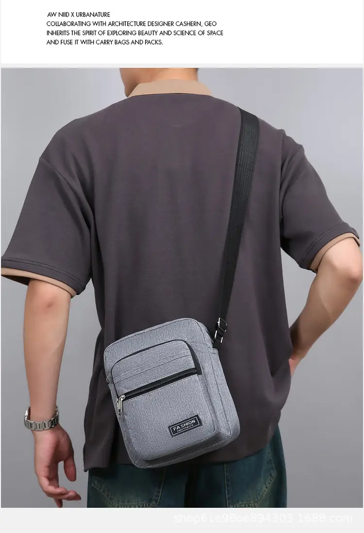 Men's Blue Multi-Layer Waterproof Shoulder Bag — feature 16