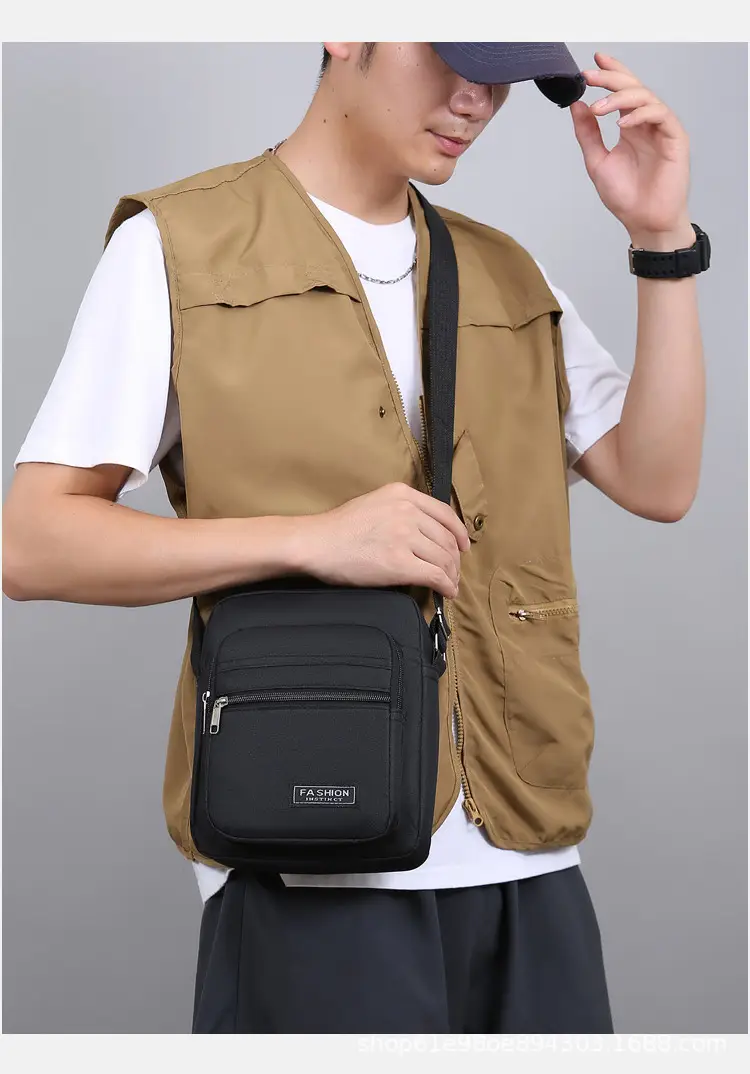 Men's Blue Multi-Layer Waterproof Shoulder Bag — feature 19