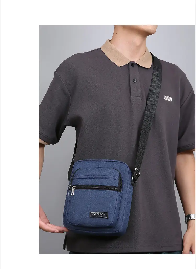 Men's Blue Multi-Layer Waterproof Shoulder Bag — feature 20