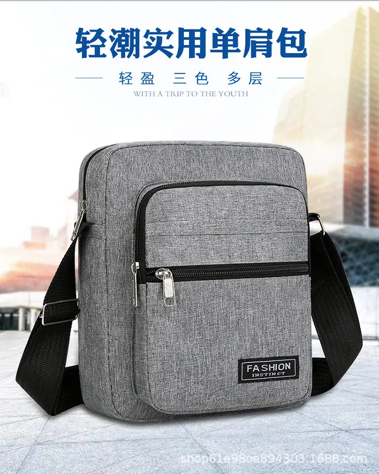 Men's Blue Multi-Layer Waterproof Shoulder Bag — feature 6