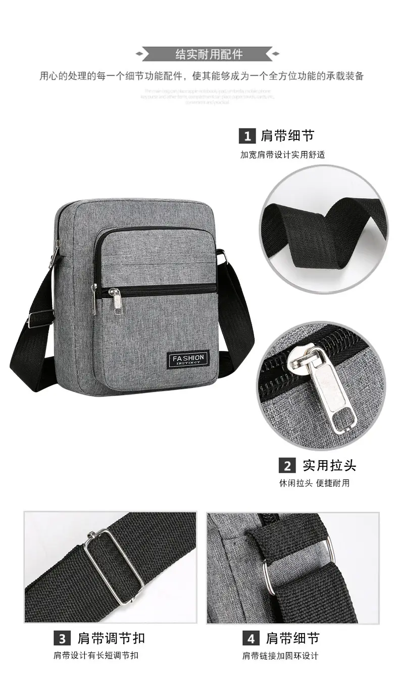 Men's Blue Multi-Layer Waterproof Shoulder Bag — feature 7