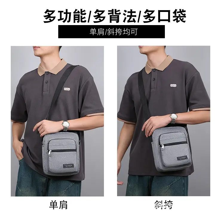 Men's Blue Multi-Layer Waterproof Shoulder Bag — feature 8