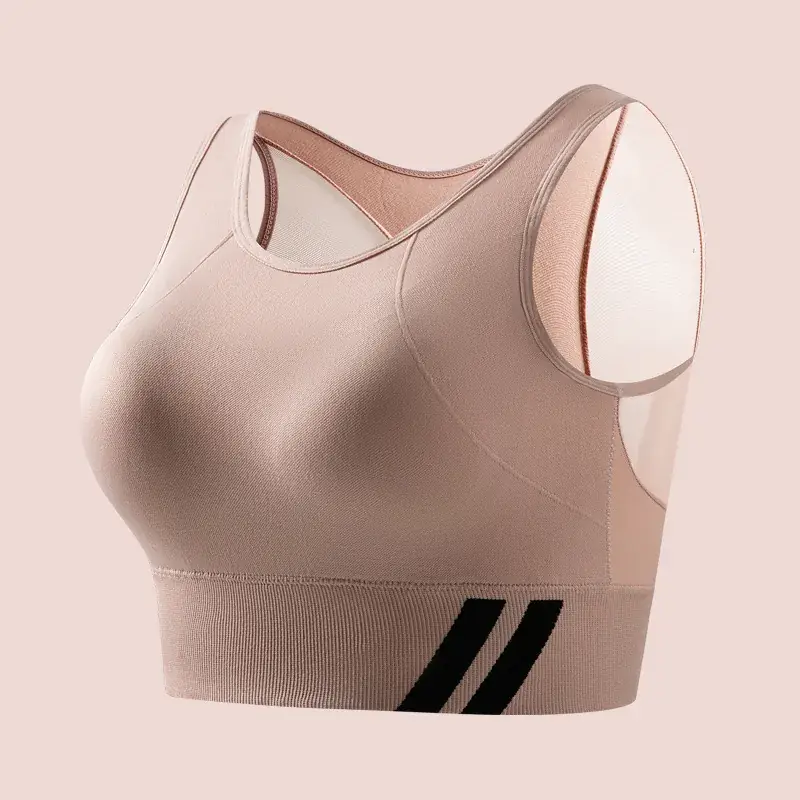 Explosive Plus Size Mesh Push Up Yoga Bra Green - Image 2