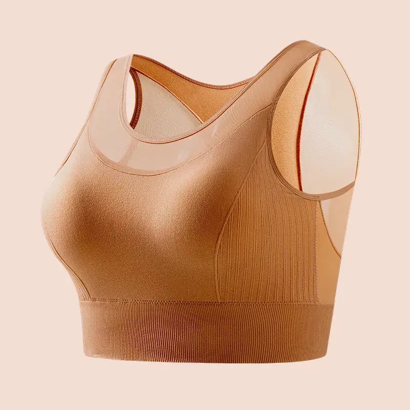 Explosive Plus Size Mesh Push Up Yoga Bra Green - Image 4