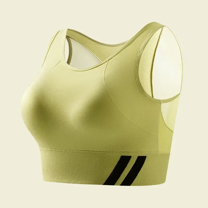 Explosive Plus Size Mesh Push Up Yoga Bra Green - Image 5