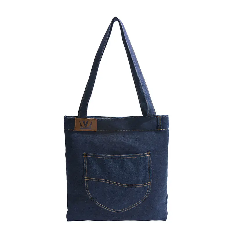 Denim Canvas Large Shoulder Bag 2025 New Arrival - Image 5