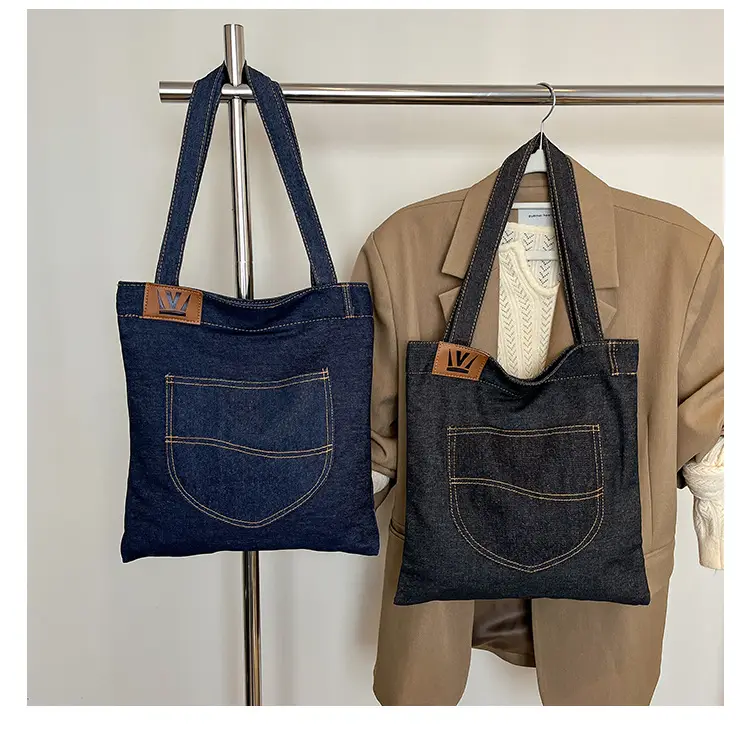 Denim Canvas Large Shoulder Bag 2025 New Arrival — feature 13
