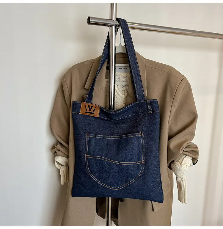 Denim Canvas Large Shoulder Bag 2025 New Arrival — feature 14