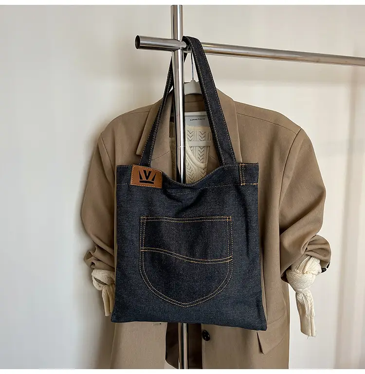 Denim Canvas Large Shoulder Bag 2025 New Arrival — feature 15