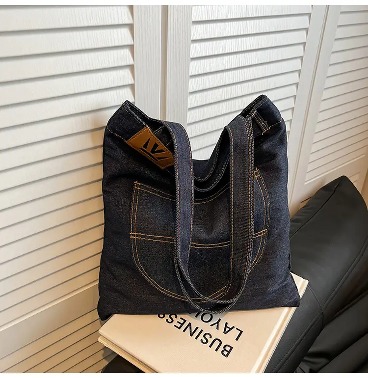 Denim Canvas Large Shoulder Bag 2025 New Arrival — feature 16