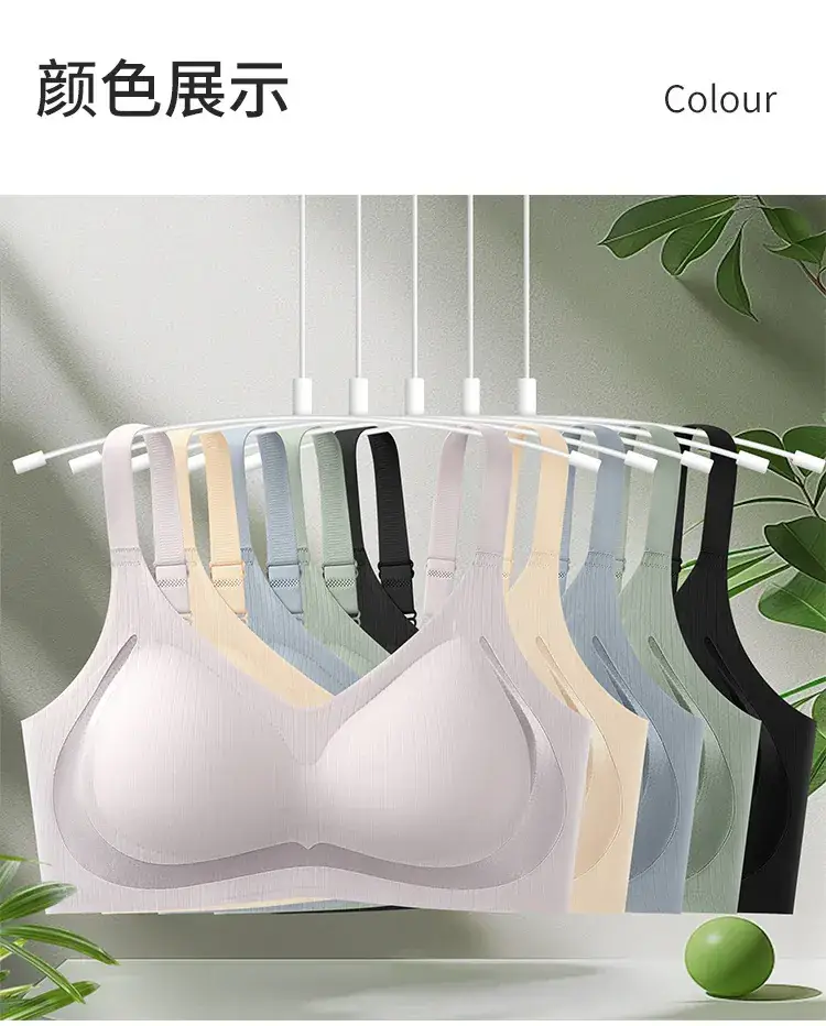 Traceless Push-Up Back Bra Women Light Blue Soft Support — feature 18