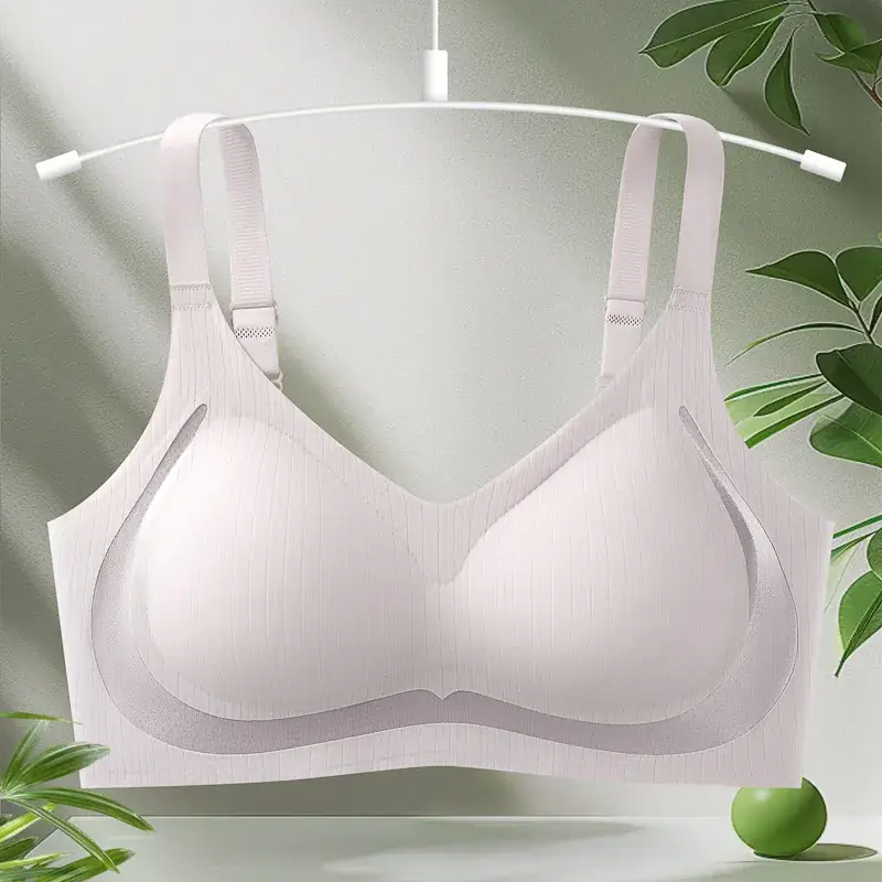 Traceless Push-Up Back Bra Women Light Blue Soft Support - Image 2