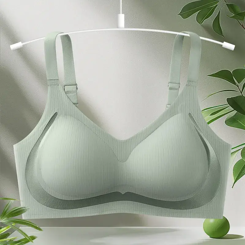 Traceless Push-Up Back Bra Women Light Blue Soft Support - Image 3