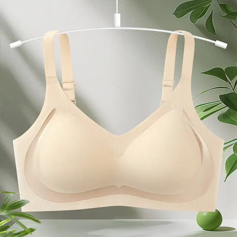 Traceless Push-Up Back Bra Women Light Blue Soft Support - Image 5