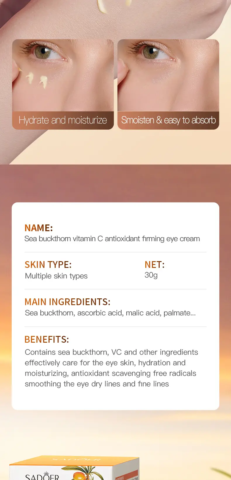 Sadoer Vitamin C Eye Cream Anti Aging Moisturizing — feature 19