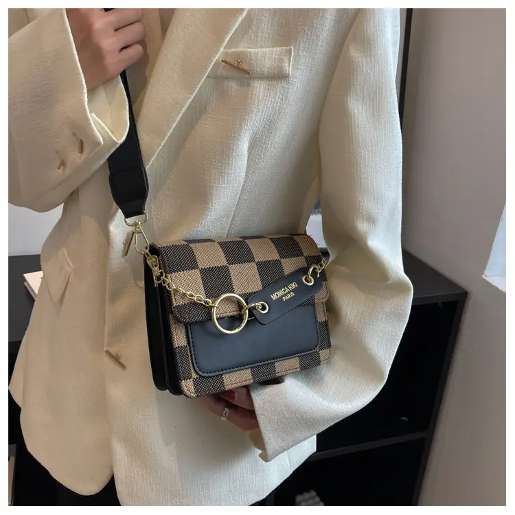 Cross-Border Retro Checkerboard Crossbody Bag for Women — feature 11