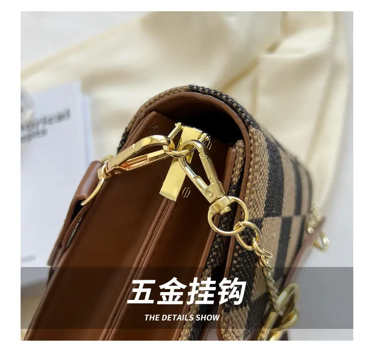 Cross-Border Retro Checkerboard Crossbody Bag for Women — feature 14