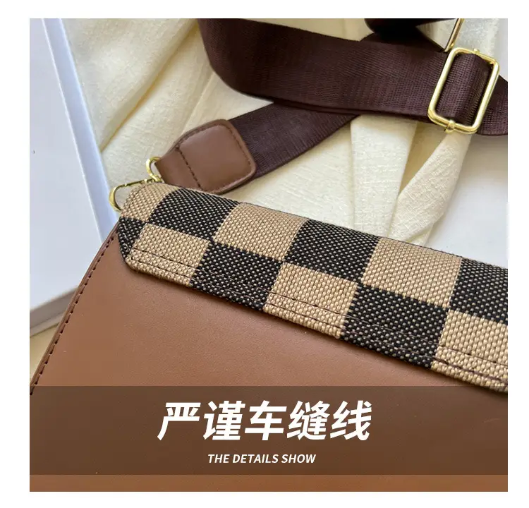 Cross-Border Retro Checkerboard Crossbody Bag for Women — feature 15