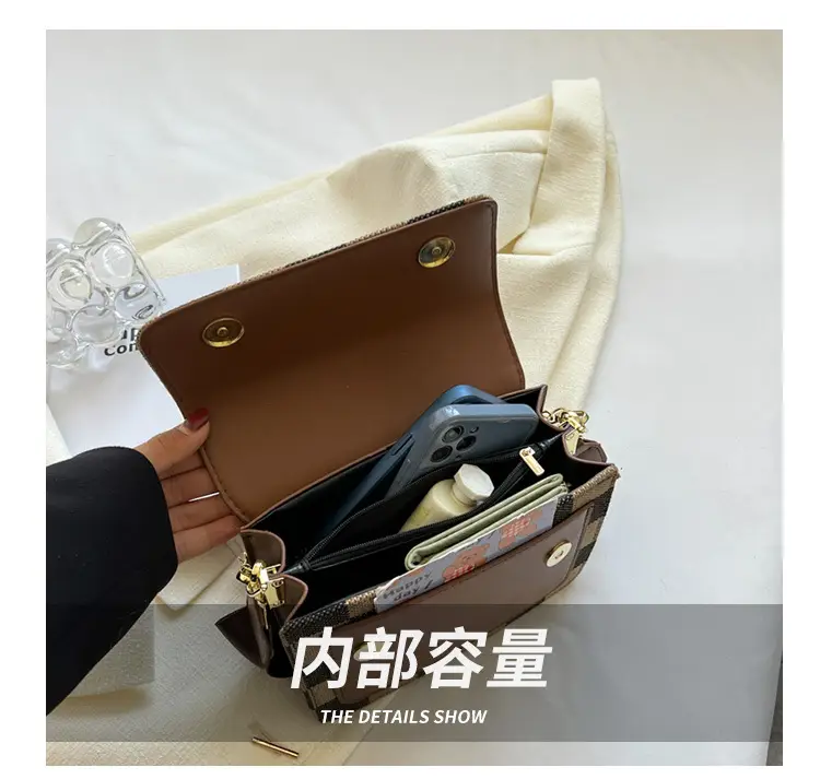 Cross-Border Retro Checkerboard Crossbody Bag for Women — feature 17
