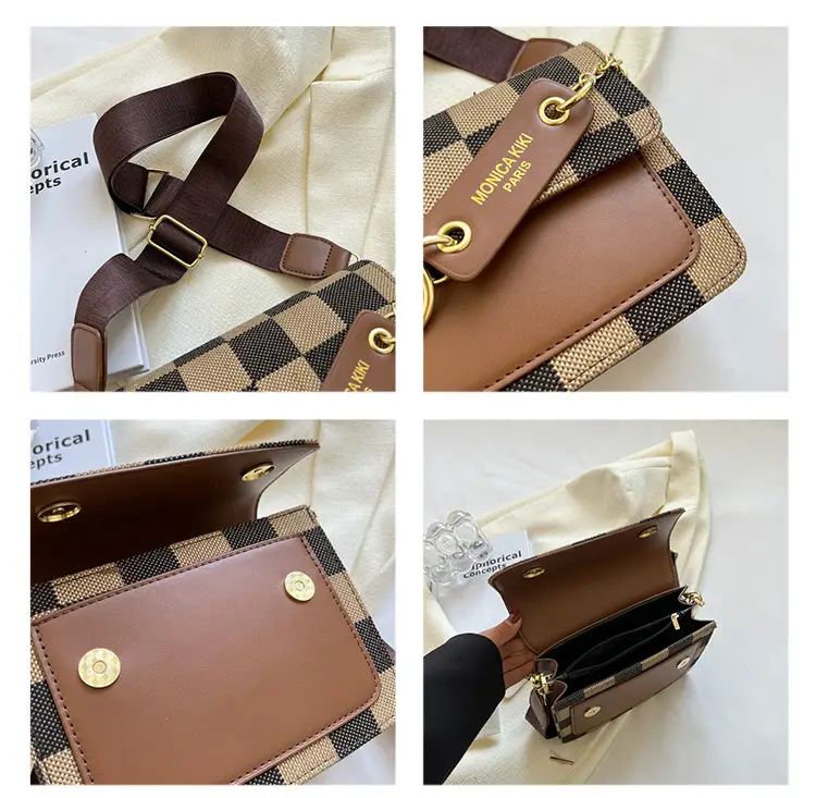 Cross-Border Retro Checkerboard Crossbody Bag for Women — feature 18