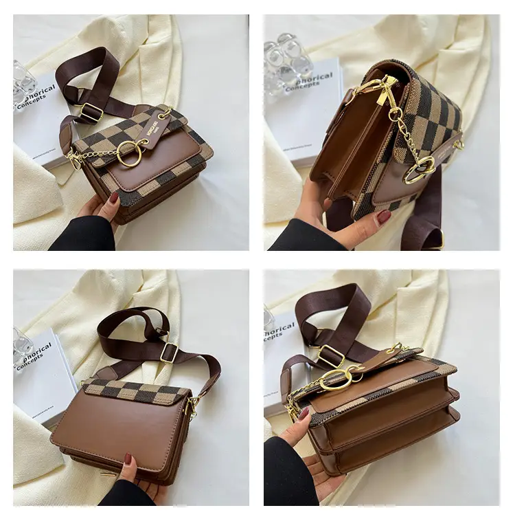 Cross-Border Retro Checkerboard Crossbody Bag for Women — feature 19