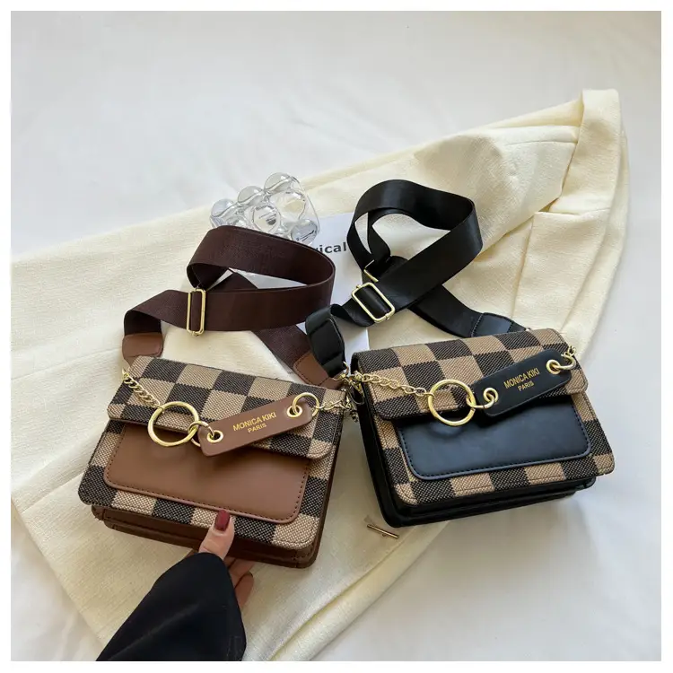 Cross-Border Retro Checkerboard Crossbody Bag for Women — feature 20